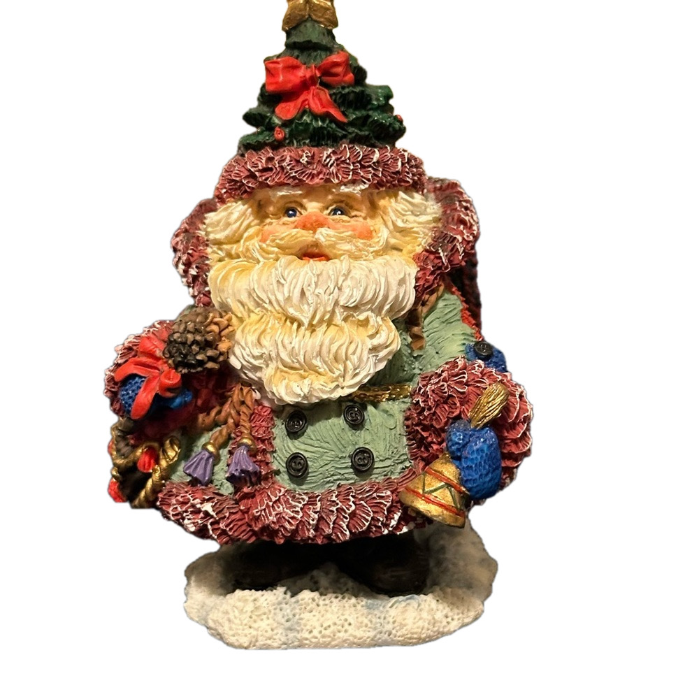 Mini Santa dressed for traveling! Wears a Christmas tree hat! - Picture 1 of 7